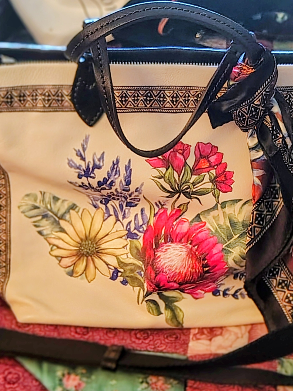 Brighton Leather Tote Bag With Scarf And Long Strap New